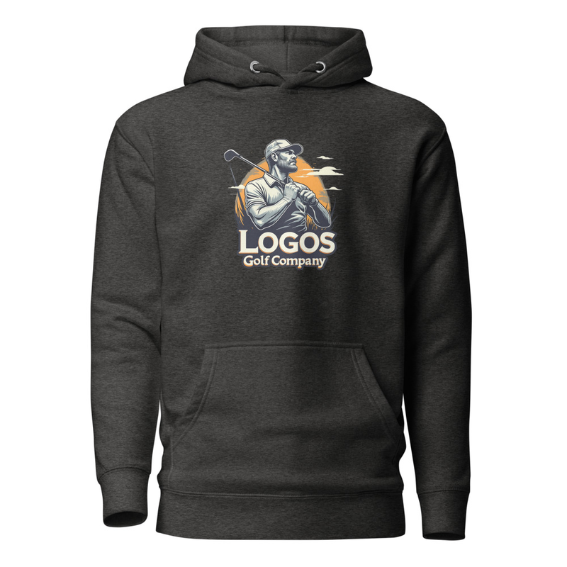 Logos Man Hoodie in Charcoal Heather