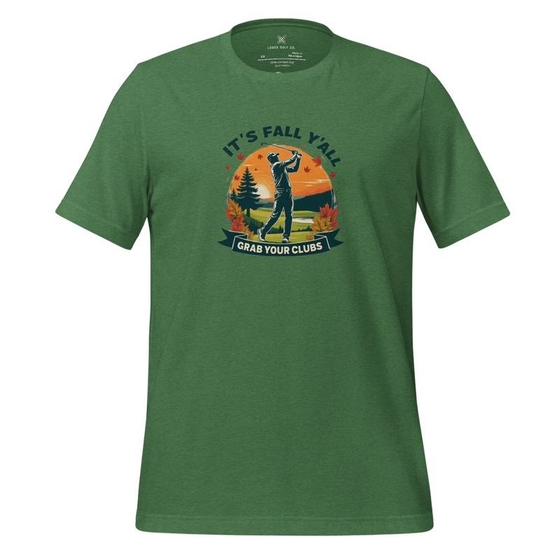 It's Fall Y'all T-Shirt in Heather Grass Green
